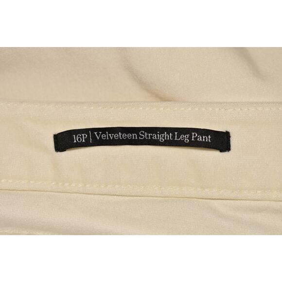 TALBOTS $99 Ivory Velveteen Straight Leg Pant Stretch Size 16P - Picture 4 of 4